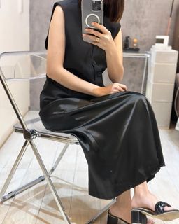 SET: High Quality Fabric Waistcoat + Black Satin Skirt