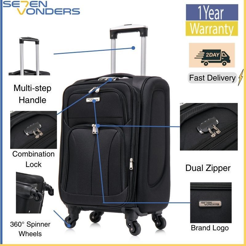 SG BRAND PR231 SE7EN VONDERS PYRAMID EVA SOFTCASE LUGGAGE LIGHTWEIGHT EXPANDER CABIN SIZE CHECK IN TROLLEY BAG 4 WHEEL 20 24 28 INCH Hobbies Toys Travel Luggage on Carousell