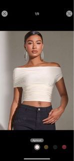 SHEIN off shoulder pleated top