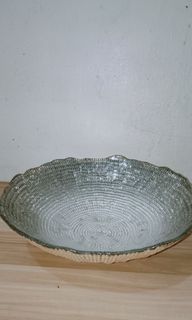 Silver art glass centerpiece bowl