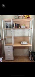 Study Table with Shelves and Cabinets