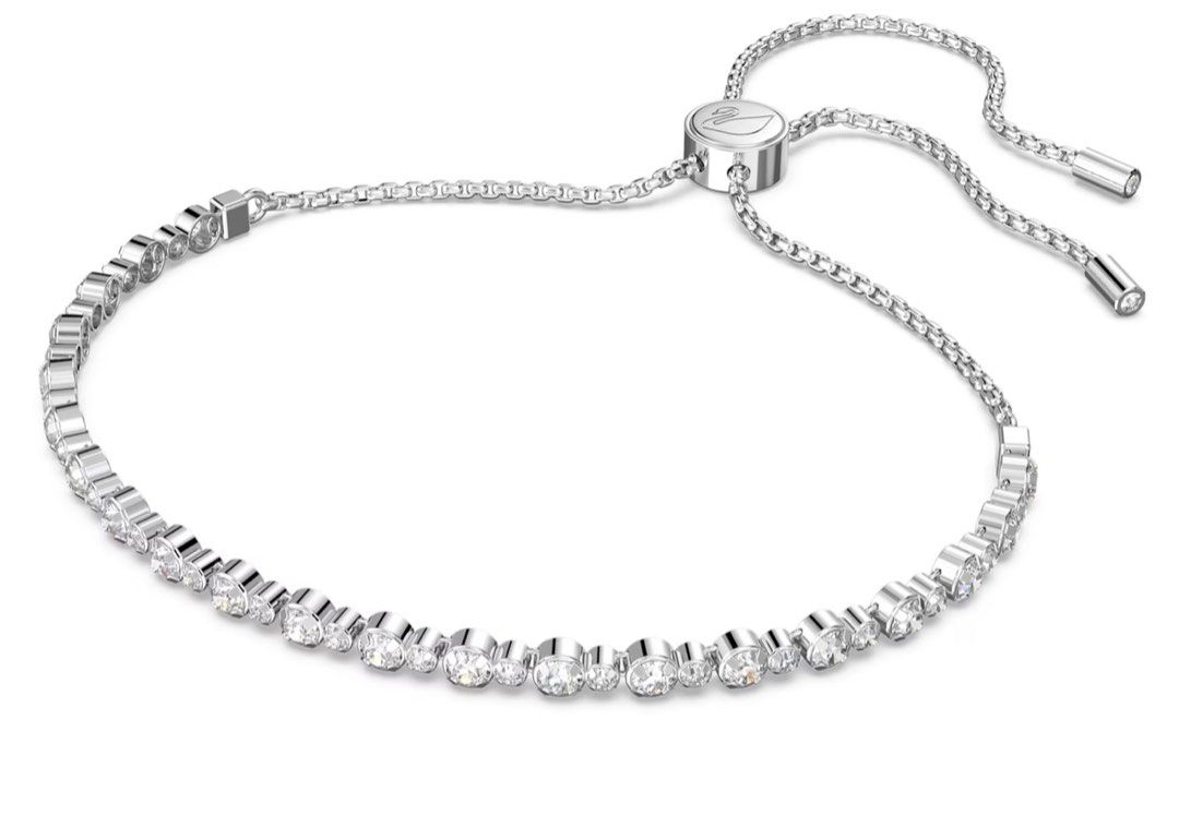 Swarovski Subtle Trilogy Bracelet (Round cut, White, Rhodium