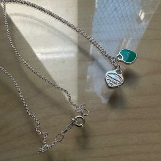 Tiffany& co blue double heart necklace