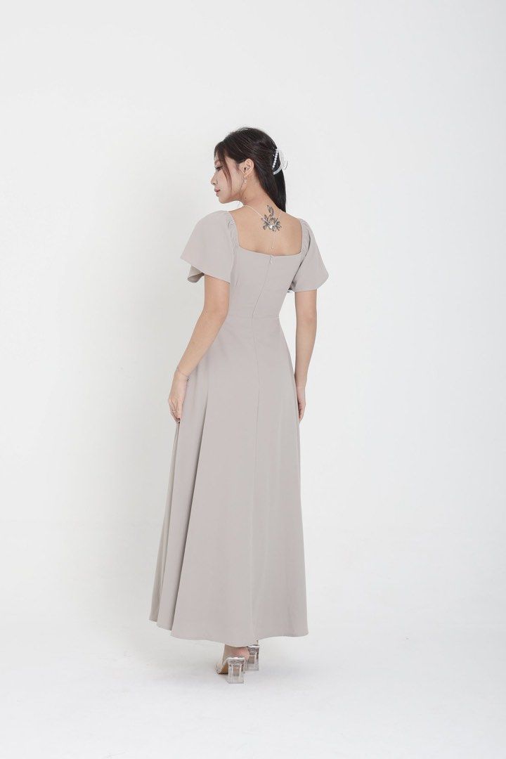 mystic grey dress Silver Graphite Gray Ethereal Misty Magical Elven Fairy Forest Wedding Lace  Embroidery Sparkling Gown Elf-fairy Mystic Fantasy Fairytale
