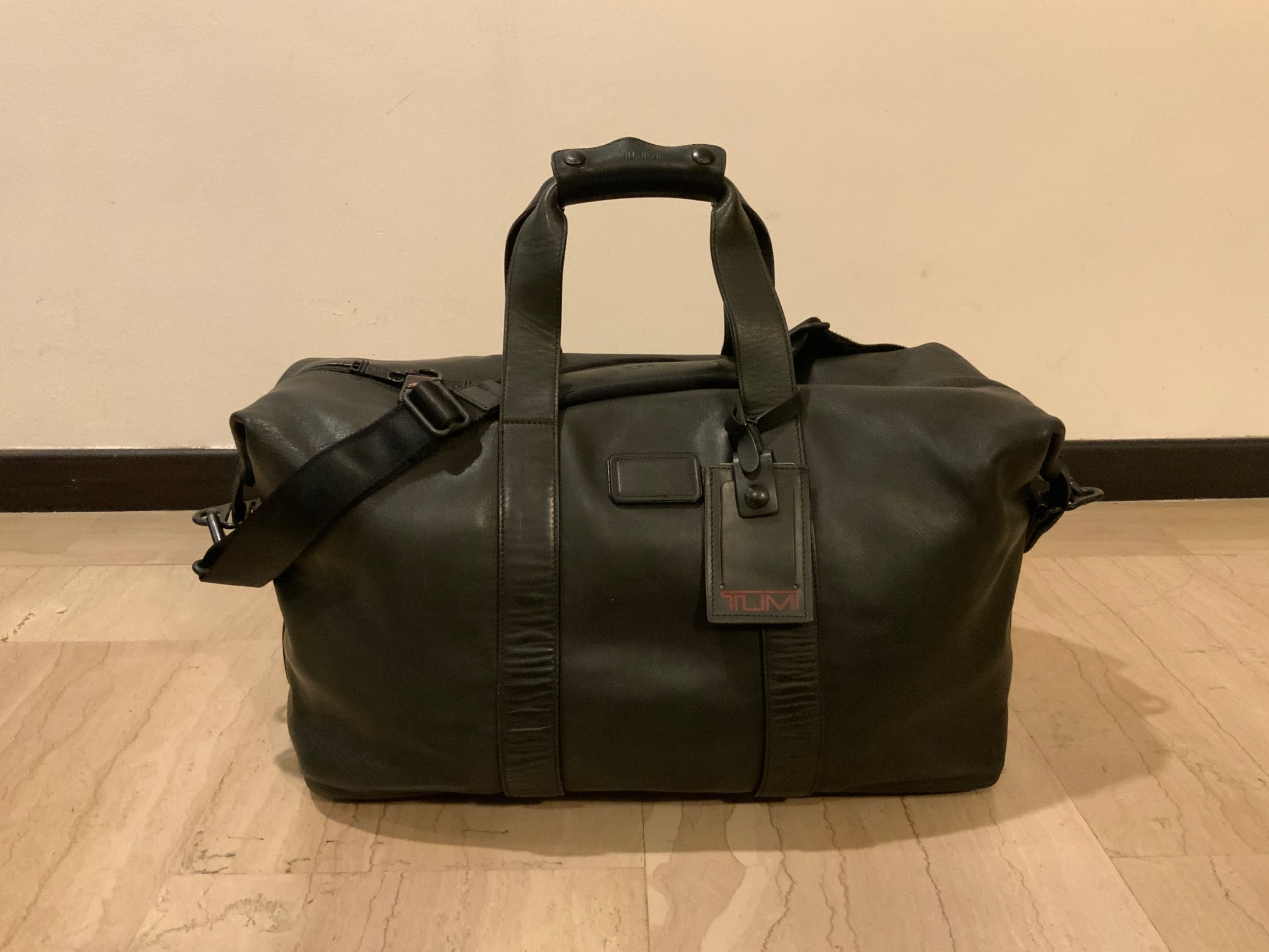 Tumi leather duffle on sale