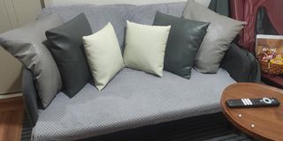 White leather throw pillow (small) 2PCS