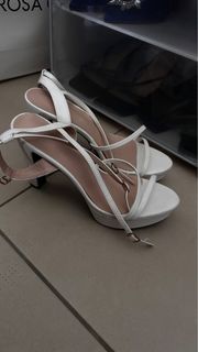 White platform heels