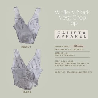 White V-Neck Vest Crop Top