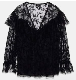 Zara black lace top