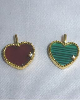 10 mm VCA Heart with Stone Pendant (Red & Green)