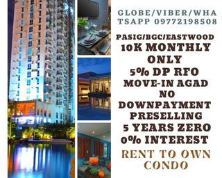 10K Monthly For Sale NO DP Studio RFO PASIG RENT TO OWN MOVEIN KASARA 150k DP READY RUSH ARCOVIA near Tiendisitas C5 SM MEGAMALL EASTWOOD AYALA PET FRIENDLY AFFORDABLE LIFETIME