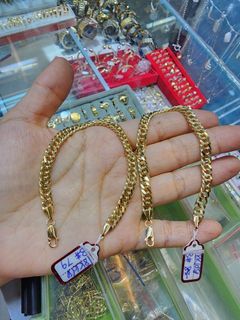 18k Gold Cuban Link Cadena Style Bracelet for Men or Unisex