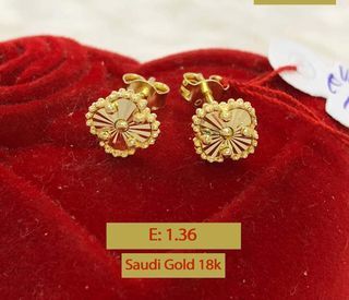 18k saudi gold earrings