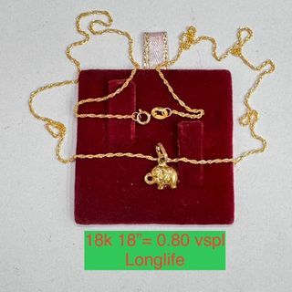 18K Saudi Gold Elephant Necklace