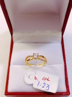 18k Saudi Gold Engagement Ring Size 4