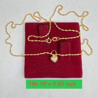 18K Saudi Gold Heart Necklace