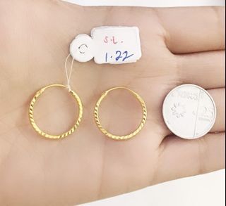 18k Saudi Gold Hoop Earrings