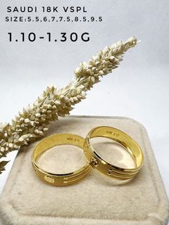 18K Saudi Gold Wedding Ring Each not Pair