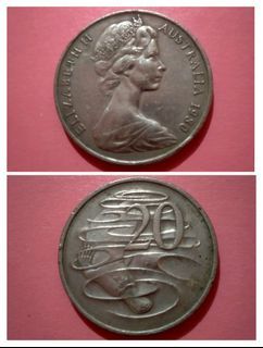 (1980) Queen Elizabeth II Australia 20 Old Coin Collectible Platypus Series Vintage Old Money Currency Retro Classic Collector Coins Currencies Australian Collection AU Token