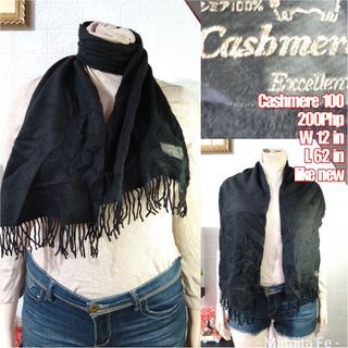 💯 cashmere excellent black scarf