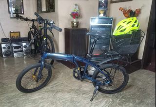 Aeroic Rover Folding Bike with Bontrager Helmet, Bike Carrier and Bike Basket
