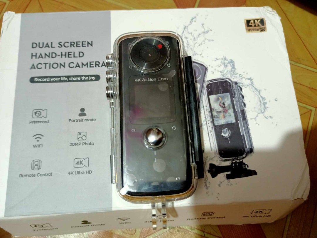 Alston 4k action camera dual screen (Category: Video Cameras) located in Valenzuela. Submitted by bourne.erno (Listing ID 1303527194, Image 1). Description: Alston 4k action camera ✅ Dual screen ✅ 32gb ✅ Wifi ready ✅ Compkete accesories.