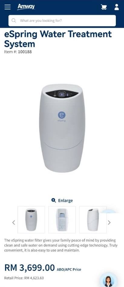 Amway eSpring Water Treatment System, TV & Home Appliances, Kitchen ...