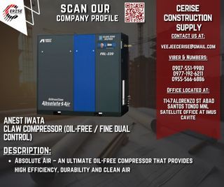 Anest Iwata Claw Compressor(Oil-free fine Dual control)
