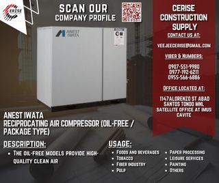 Anest Iwata Reciprocating Air Compressor (Oil Lubricated)