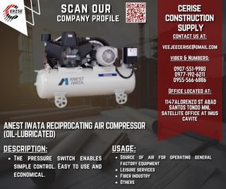 Anest Iwata Reciprocating Air Compressor (Oil-Lubricated)