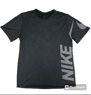 Auth Nike Gray Large side Text Dri Fit Shirt Large