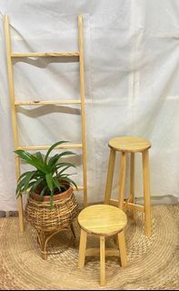 BabySM Shop Wooden round stools mini chair 11 inches diameter