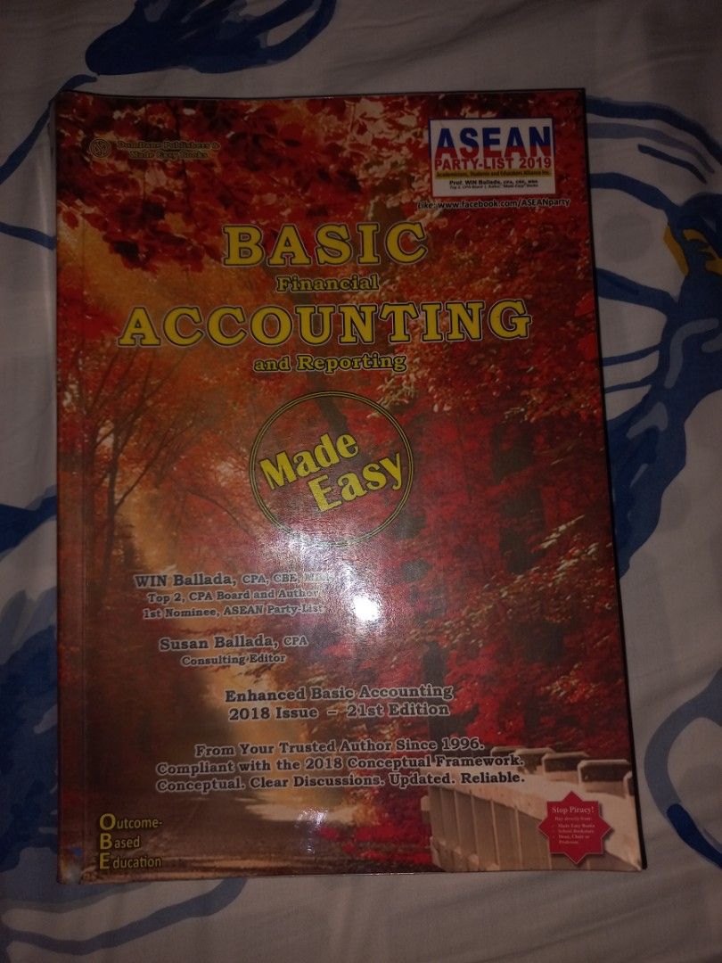 Basic Financial Accounting (Category: Textbooks) located in Antipolo. Submitted by joyeduarte175 (Listing ID 1303439050, Image 1). Description: ✅️ With plastic cover ✅️ Complete Page ✅️ With Freebie.