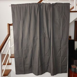 Block Out Curtains Grey (2 pcs curtains)