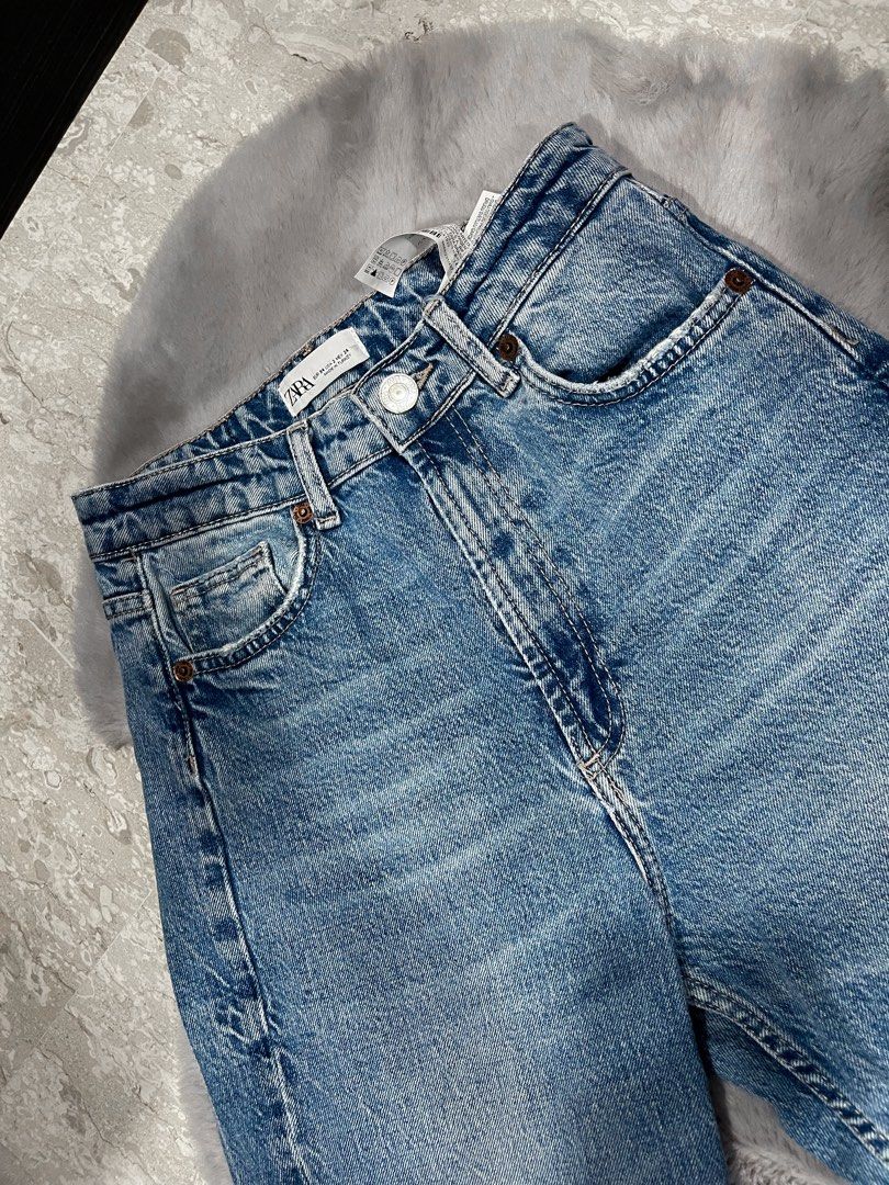 BN Zara Denim Mom Boyfriend Jeans Women s Fashion Bottoms Jeans Leggings on Carousell