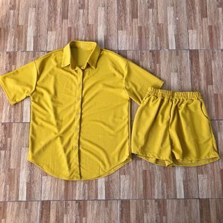 BRAND NEW MUSTARD SUMMER POLO COORDS (top + shorts)