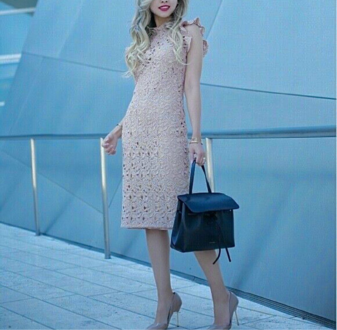 chinese dress ladies Self-Portrait Floral Guipure Lace Mini Dress White - BOPF