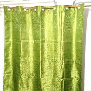 Brandless Silky Green Curtain (Buy 1 Take 1)