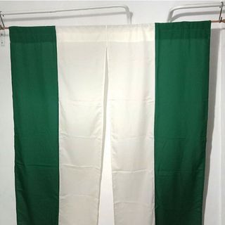 Brandless Single Wide Green/White Curtain with Slit (Sale)