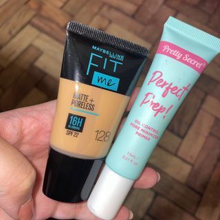 [BUNDLE] Makeup Base: Maybelline FitMe Foundation 128 & Pretty Secret Perfect Prep Primer