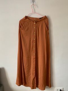 burnt orange maxi skirt