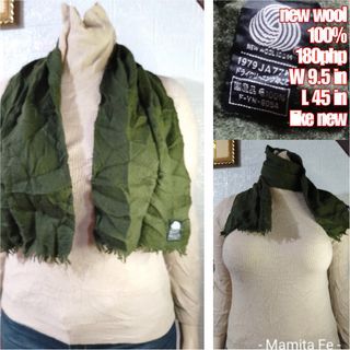 cashmere new wool green scarf