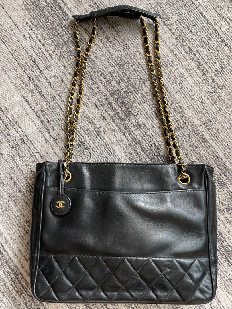 Chanel vintage lambskin tote on sale