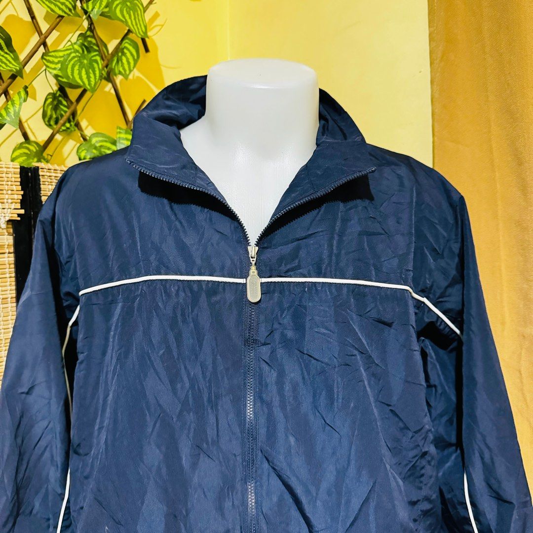 CLASSIC ELEMENTS WINDBREAKER LIGHT ZIPPER JACKET COAT VINTAGE NAVY BLUE LARGE 27x29 Men s Fashion Activewear on Carousell