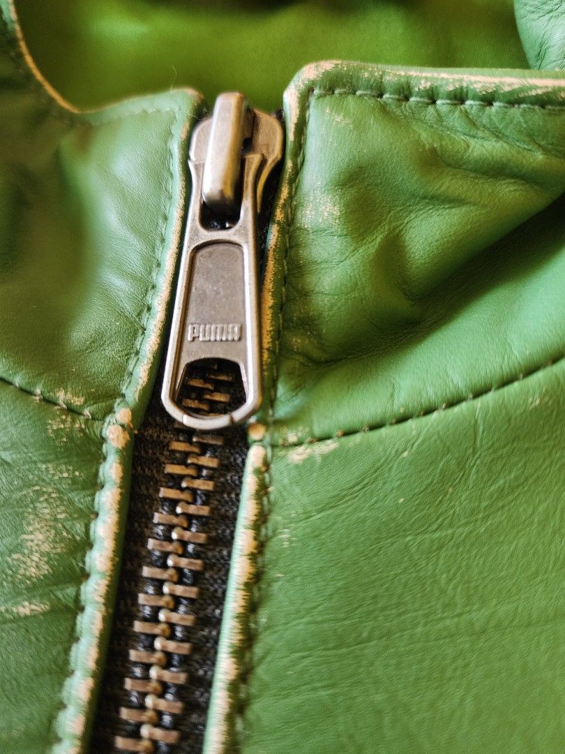 Puma green leather top