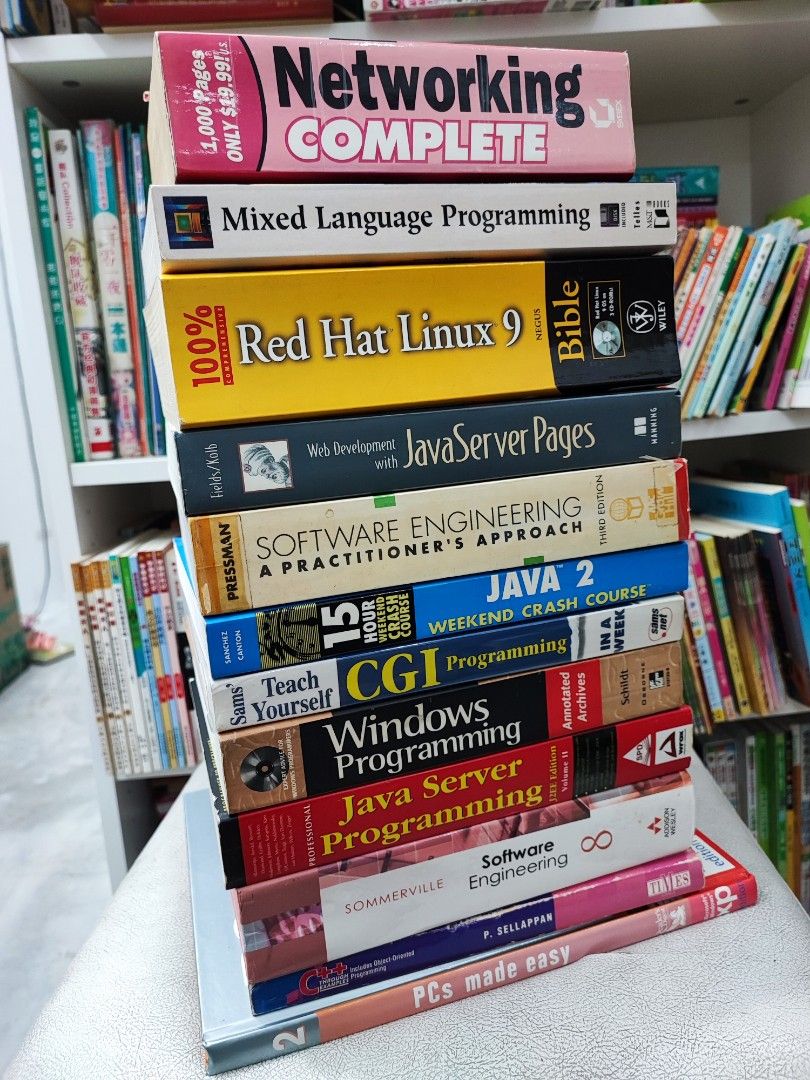 Computer , IT , Software , Programming Books (Category: Textbooks) located in Cheras. Submitted by artemis_books (Listing ID 1303457786, Image 2). Description: 1) PCs Made Easy : A Practical Course Stage 2 - Reader's Digest / 2004 / Hardback/ RM 12 2) C++ Through Examples : Includes Object-Oriented Programming - P. Sellappan / 1997 / RM 8 3) Software Engineering 8 - Sommerville / 2007 / Hardback / RM 20 4) Professional Java Server Programming J2E