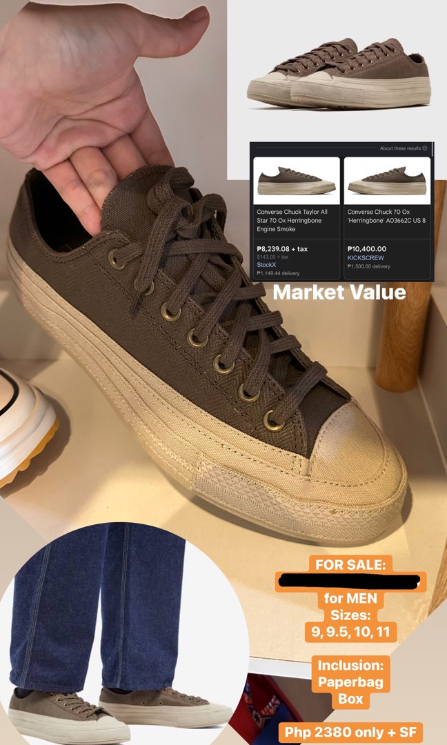 Converse Ox Herringbone for Men Men s Fashion Footwear Sneakers on Carousell