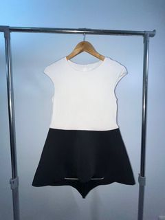 COS Black and White Peplum Corporate Top, size S-M, 9/10 condition