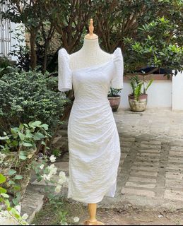 Custom Inabel Filipiniana Ruched dress with detachable sleeves