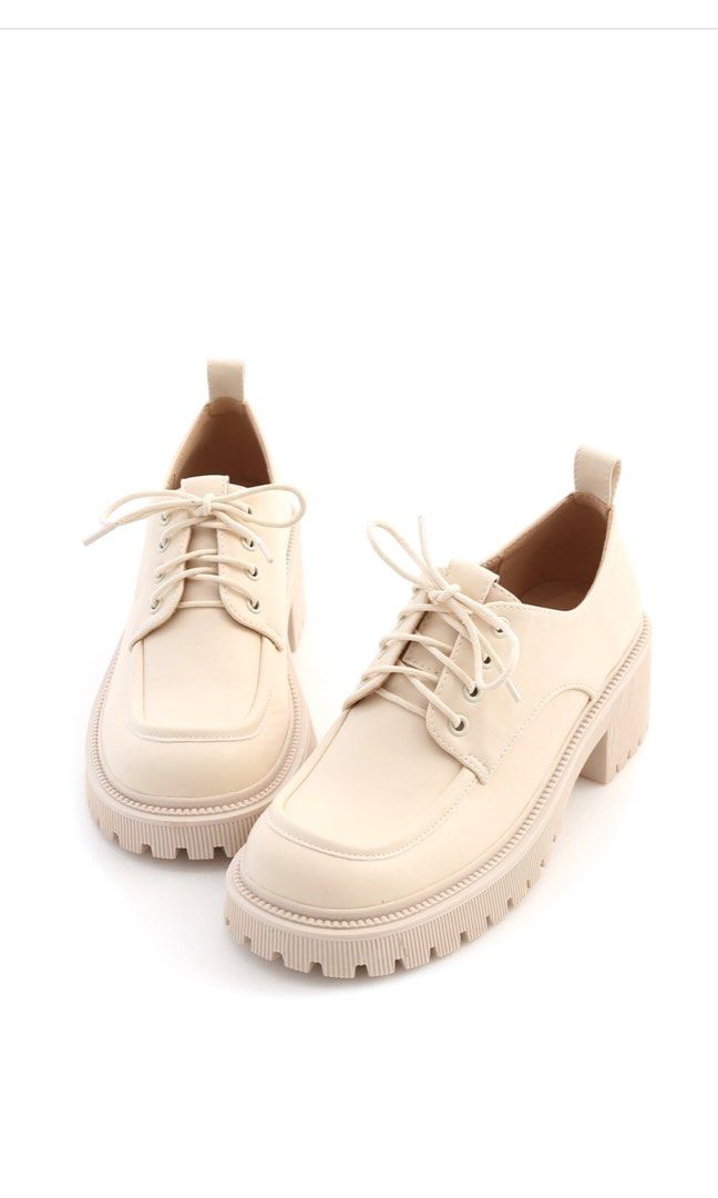 D AF Track Sole Oxford Shoes Heels